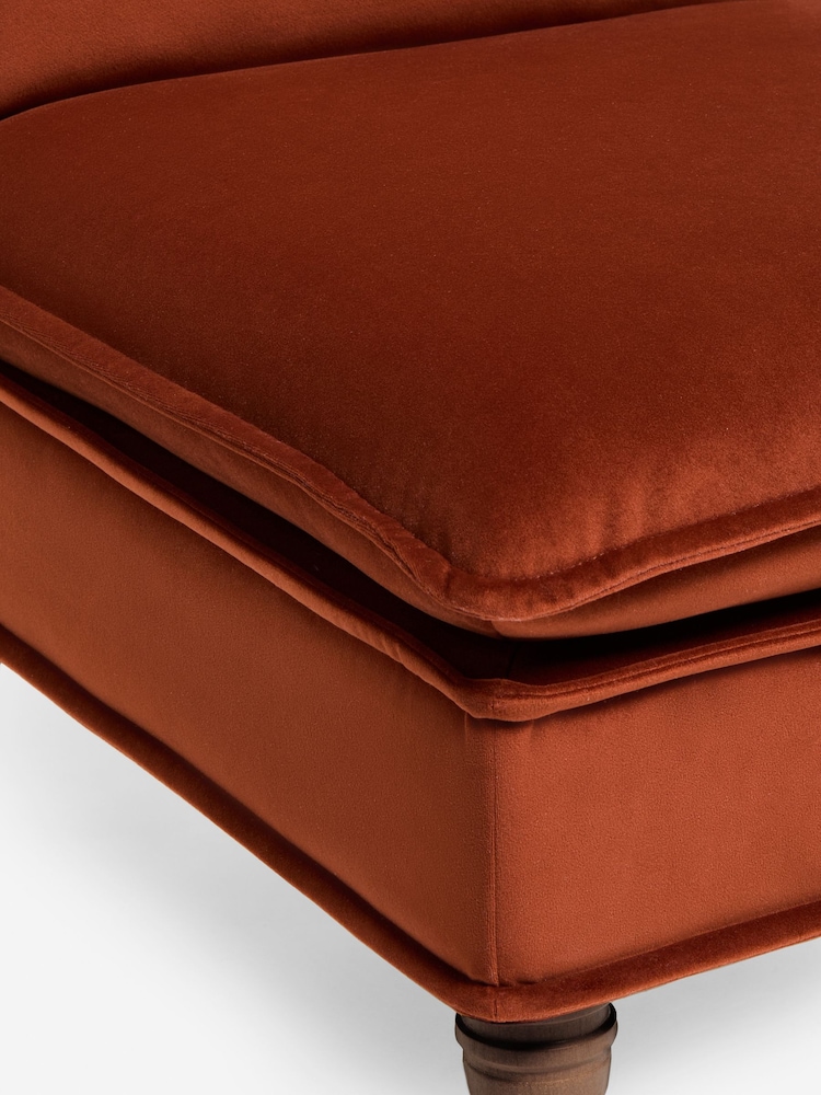 Laura Ashley Annaly Velvet Terracotta Nordan Armless Accent Chair - Image 9 of 9
