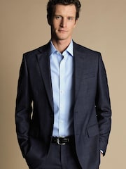 Charles Tyrwhitt Blue Slim-Fit Heather Prince of Wales Suit Jacket - Image 1 of 5