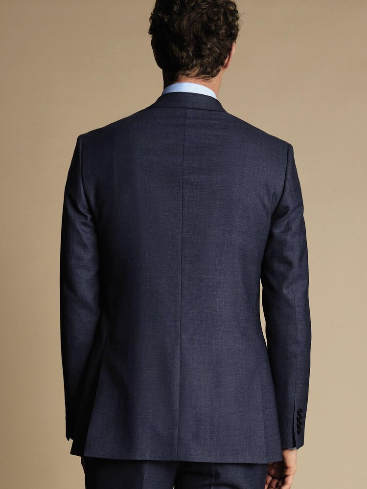 Charles Tyrwhitt Blue Slim-Fit Heather Prince of Wales Suit Jacket - Image 2 of 5