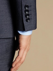 Charles Tyrwhitt Blue Slim-Fit Heather Prince of Wales Suit Jacket - Image 4 of 5