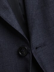 Charles Tyrwhitt Blue Slim-Fit Heather Prince of Wales Suit Jacket - Image 5 of 5