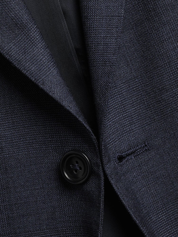 Charles Tyrwhitt Blue Slim-Fit Heather Prince of Wales Suit Jacket - Image 5 of 5