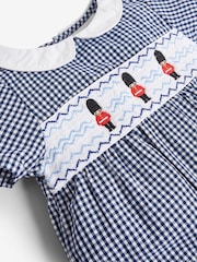 JoJo Maman Bébé Navy Blue Soldier Smock Romper - Image 3 of 3