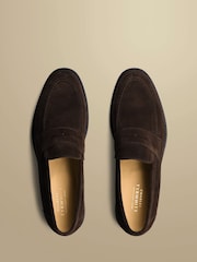 Charles Tyrwhitt Brown Suede Saddle Loafers - Image 3 of 4