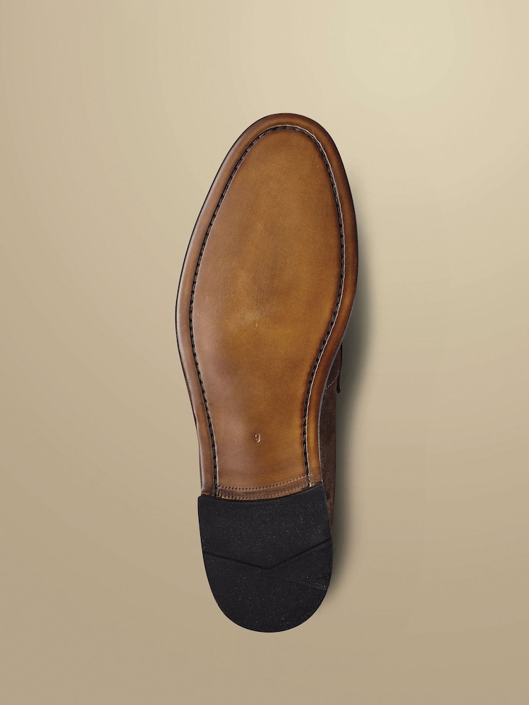 Charles Tyrwhitt Brown Suede Saddle Loafers - Image 4 of 4 Charles Tyrwhitt Brown Suede Saddle Loafers - Image 4 of 4