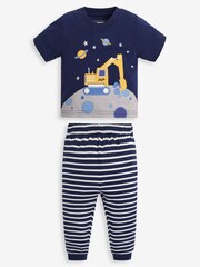JoJo Maman Bébé 2-Pack Digger Jersey Pyjamas - Image 2 of 12