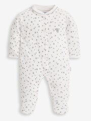 JoJo Maman Bébé Grey Elephant 2-Piece Baby Sleepsuit & Velour Jacket Set - Image 2 of 8