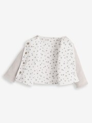 JoJo Maman Bébé Grey Elephant 2-Piece Baby Sleepsuit & Velour Jacket Set - Image 5 of 8