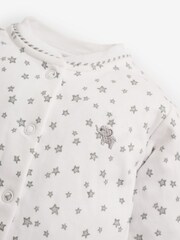 JoJo Maman Bébé Grey Elephant 2-Piece Baby Sleepsuit & Velour Jacket Set - Image 6 of 8