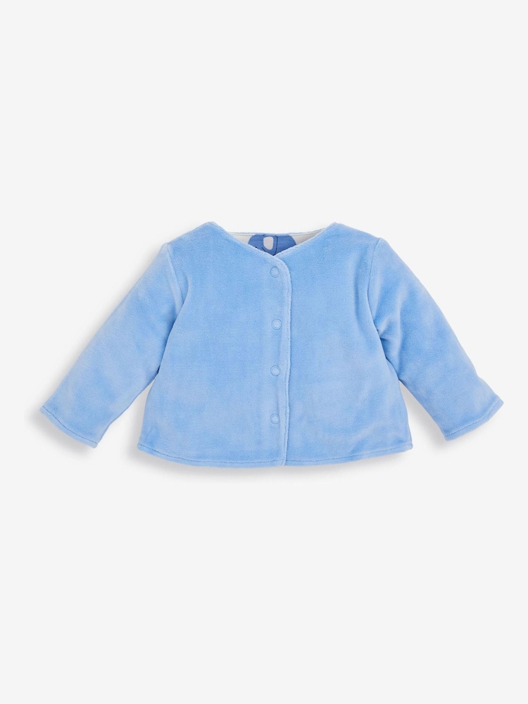 2-częściowy niebieski zestaw JoJo Maman Bébé: śpioszki i welurowa kurtka - Image 3 of 5