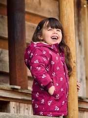 JoJo Maman Bébé Berry Pink Bird Pretty Parka - Image 3 of 6