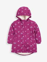 JoJo Maman Bébé Berry Pink Bird Pretty Parka - Image 4 of 6