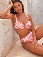 Pink Foil Zebra Print Shaping Padded Wired Bikini Top - Image 3 of 8