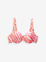 Pink Foil Zebra Print Shaping Padded Wired Bikini Top - Image 7 of 8