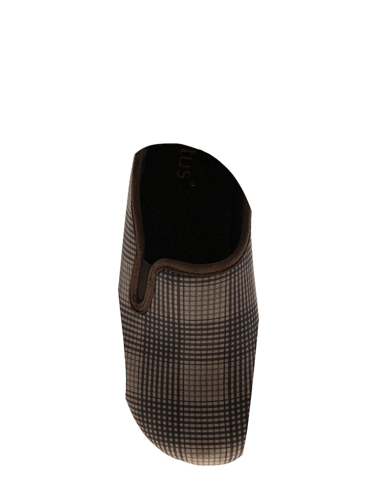 Lotus Brown Check-Print Full Slippers - Image 4 of 4