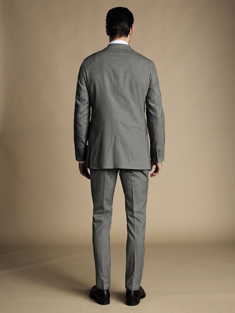 Charles Tyrwhitt Grey Slim Fit Sharkskin Ultimate Performance Suit: Jacket - Image 2 of 4