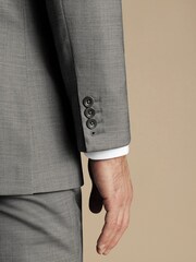 Charles Tyrwhitt Grey Slim Fit Sharkskin Ultimate Performance Suit: Jacket - Image 3 of 4