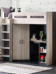 Julian Bowen Natural Hercules Woodgrain High Sleeper with Storage - Image 1 of 4