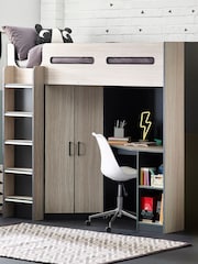 Julian Bowen Natural Hercules Woodgrain High Sleeper with Storage - Image 2 of 4