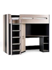 Julian Bowen Natural Hercules Woodgrain High Sleeper with Storage - Image 3 of 4
