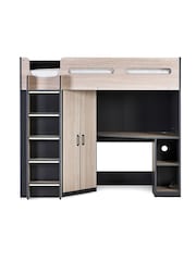 Julian Bowen Natural Hercules Woodgrain High Sleeper with Storage - Image 4 of 4