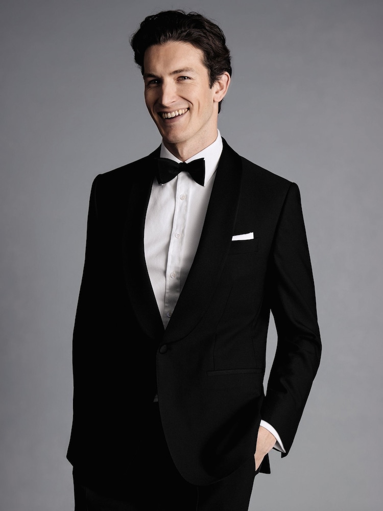 Charles Tyrwhitt Black Slim Fit Shawl Lapel Dinner Suit: Jacket - Image 1 of 4
