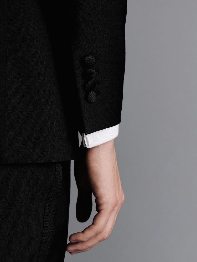 Charles Tyrwhitt Black Slim Fit Shawl Lapel Dinner Suit: Jacket - Image 3 of 4