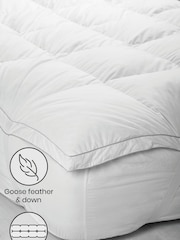 White Goose Feather And Down Mattress 100% Cotton Topper - Image 2 of 2