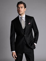 Charles Tyrwhitt Black Slim Fit Twill Stretch Suit: Jacket - Image 1 of 5