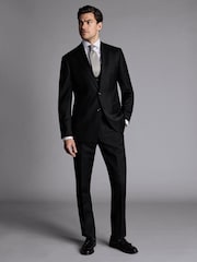 Charles Tyrwhitt Black Slim Fit Twill Stretch Suit: Jacket - Image 3 of 5