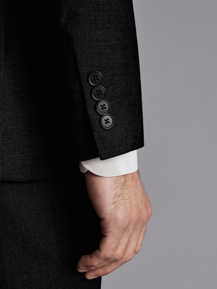 Charles Tyrwhitt Black Slim Fit Twill Stretch Suit: Jacket - Image 5 of 5