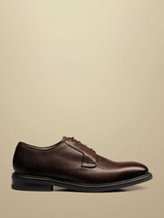 Charles Tyrwhitt Brown Grain Leather Derby Rubber Sole Shoes - Image 1 of 4