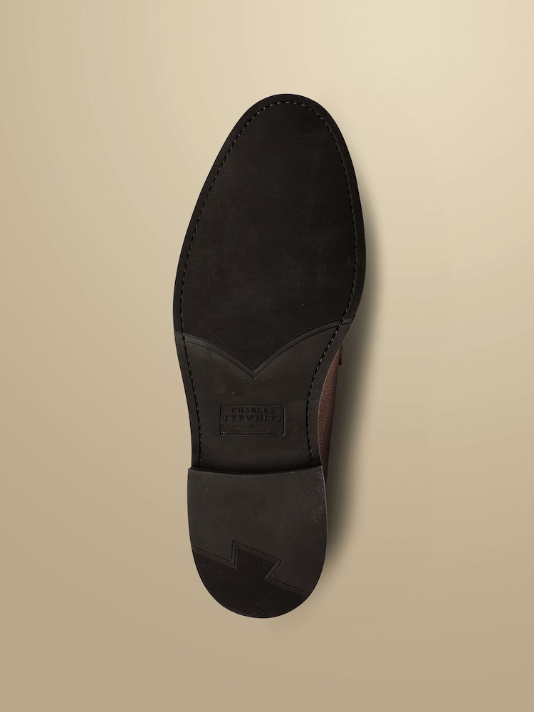 Charles Tyrwhitt Brown Grain Leather Derby Rubber Sole Shoes - Image 4 of 4