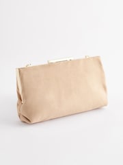 Nude Pleated Frame Clutch Bag - Image 6 of 9