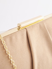 Nude Pleated Frame Clutch Bag - Image 7 of 9