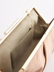 Nude Pleated Frame Clutch Bag - Image 8 of 9