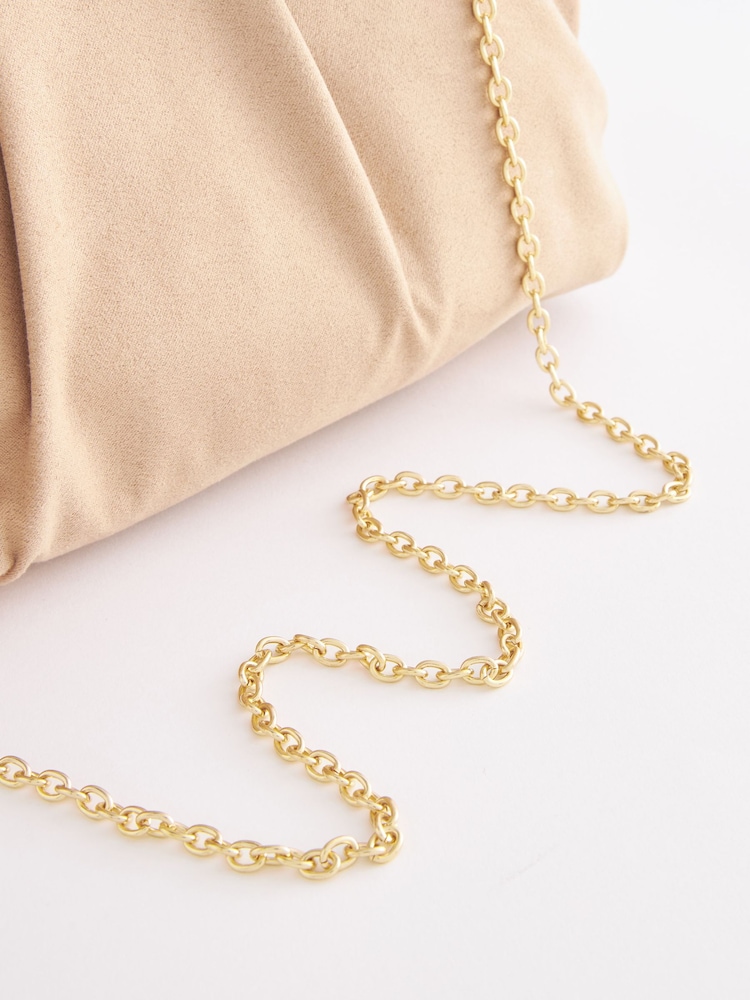 Nude Pleated Frame Clutch Bag - Image 9 of 9