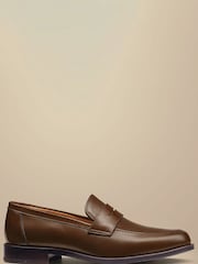 Charles Tyrwhitt Brown Leather Saddle Loafers - Image 1 of 3