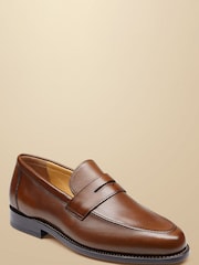 Charles Tyrwhitt Brown Leather Saddle Loafers - Image 2 of 3