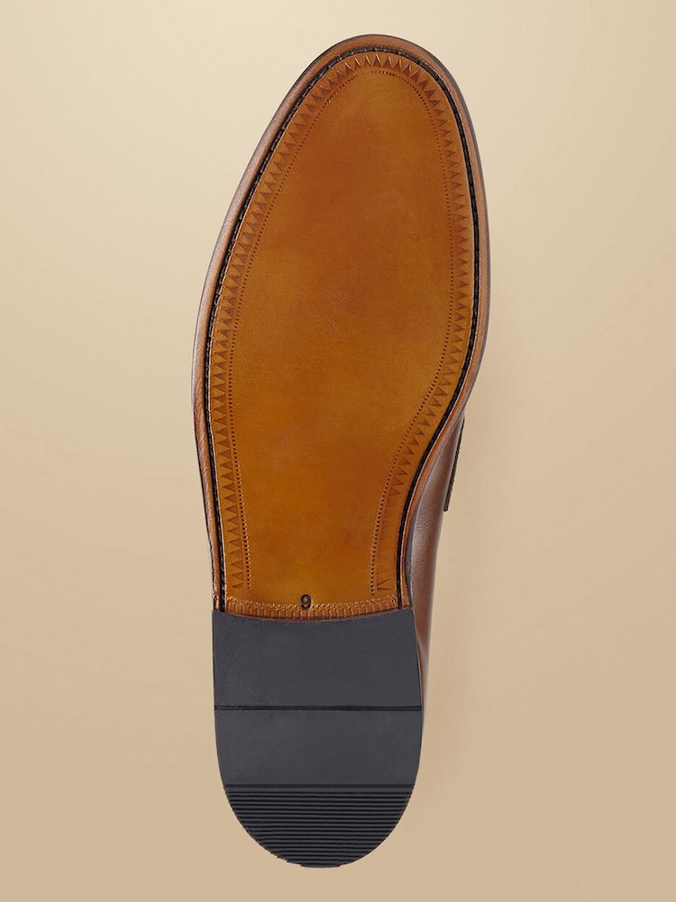 Charles Tyrwhitt Brown Leather Saddle Loafers - Image 3 of 3