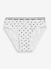 Black/Grey/White Spot/Stripe 7 Pack Bikini Briefs (2-16yrs) - Image 2 of 7