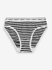 Black/Grey/White Spot/Stripe 7 Pack Bikini Briefs (2-16yrs) - Image 5 of 7