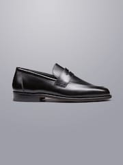 Charles Tyrwhitt Black Leather Saddle Loafers - Image 1 of 4