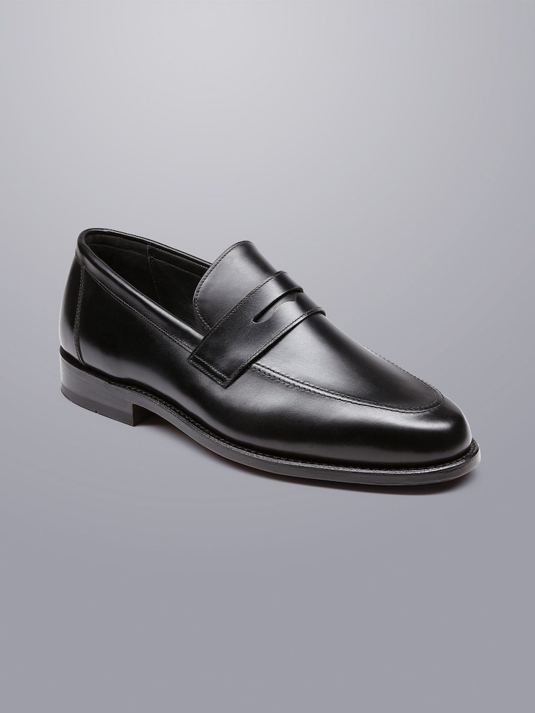 Charles Tyrwhitt Black Leather Saddle Loafers - Image 2 of 4