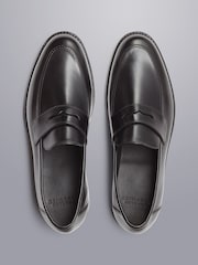 Charles Tyrwhitt Black Leather Saddle Loafers - Image 3 of 4