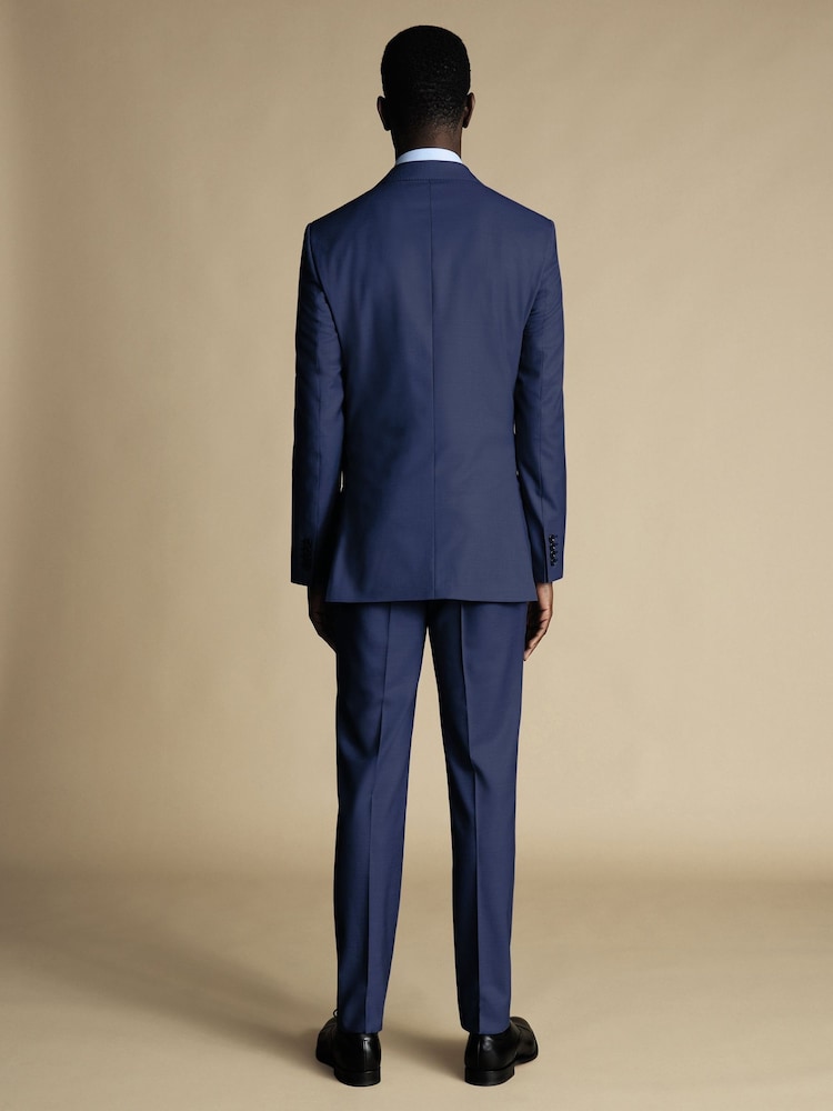 Charles Tyrwhitt Blue Slim Fit Sharkskin Ultimate Performance Suit: Jacket - Image 2 of 4 Charles Tyrwhitt Blue Slim Fit Sharkskin Ultimate Performance Suit: Jacket - Image 2 of 4