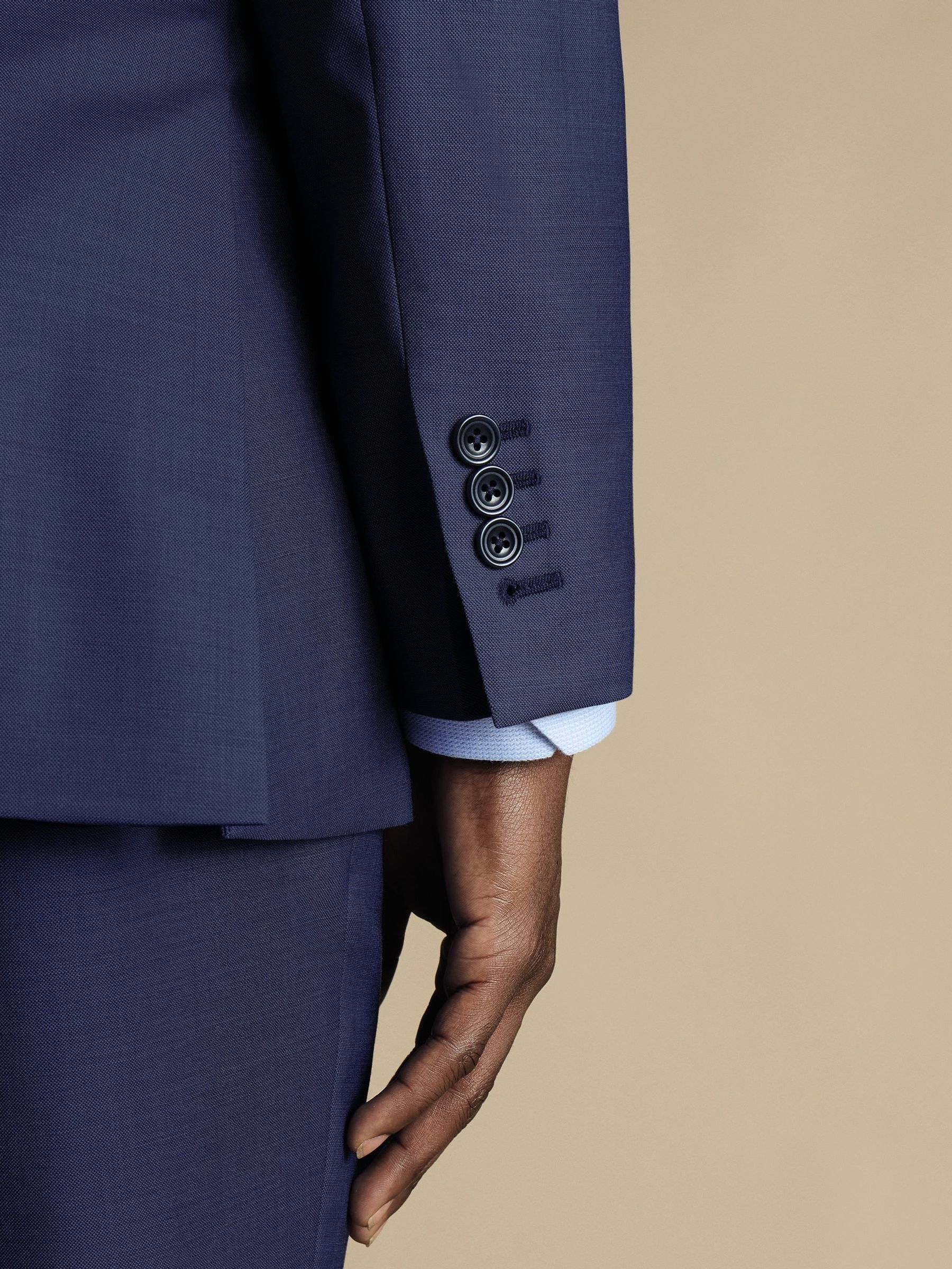Buy Charles Tyrwhitt Blue Slim Fit Sharkskin Ultimate Performance