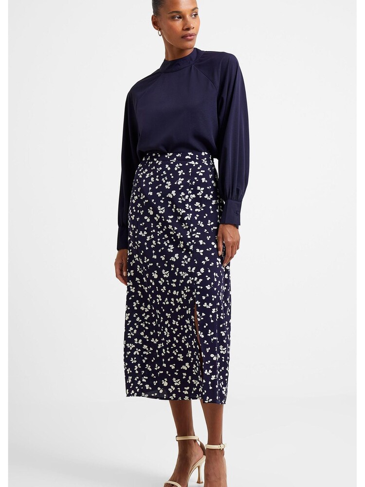 French Connection Navy Blue Split Skirt - Image 1 of 4