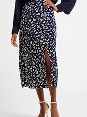 French Connection Navy Blue Split Skirt - Image 3 of 4