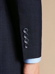 Charles Tyrwhitt Blue Slim Fit Prince Of Wales Ultimate Performance Suit: Jacket - Image 2 of 3